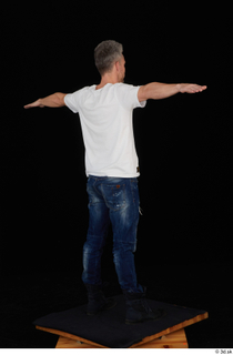  Lutro blue jeans casual dressed standing t poses white t shirt whole body 0007.jpg